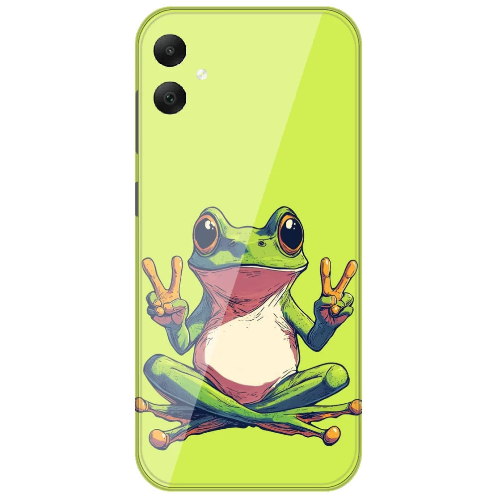 Peace Sign Frog - Printed Silicone Case for Samsung Galaxy A06