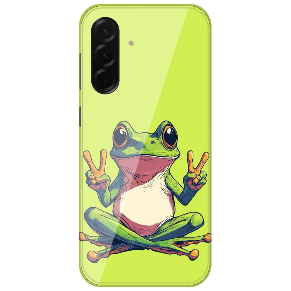 Peace Sign Frog - Printed Silicone Case for Samsung Galaxy A17