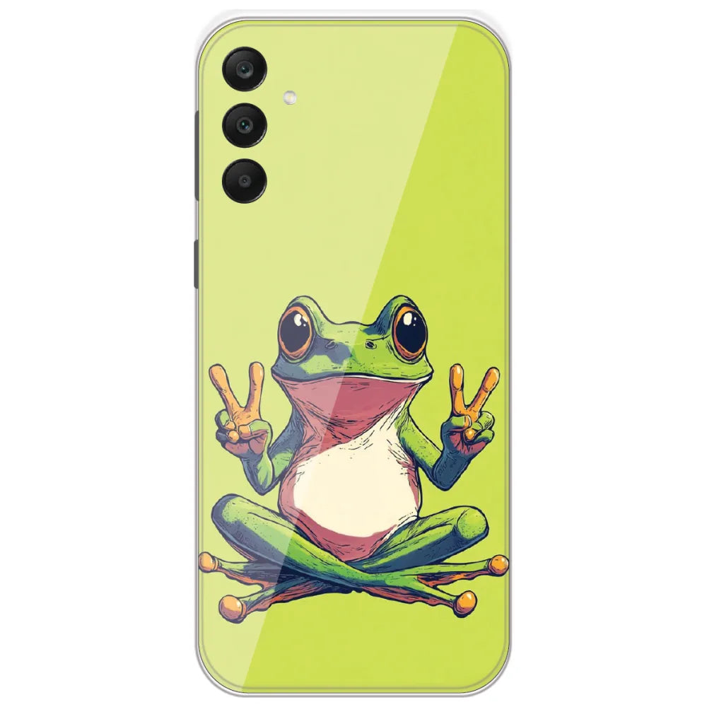 Peace Sign Frog - Printed Silicone Case for Samsung Galaxy A25