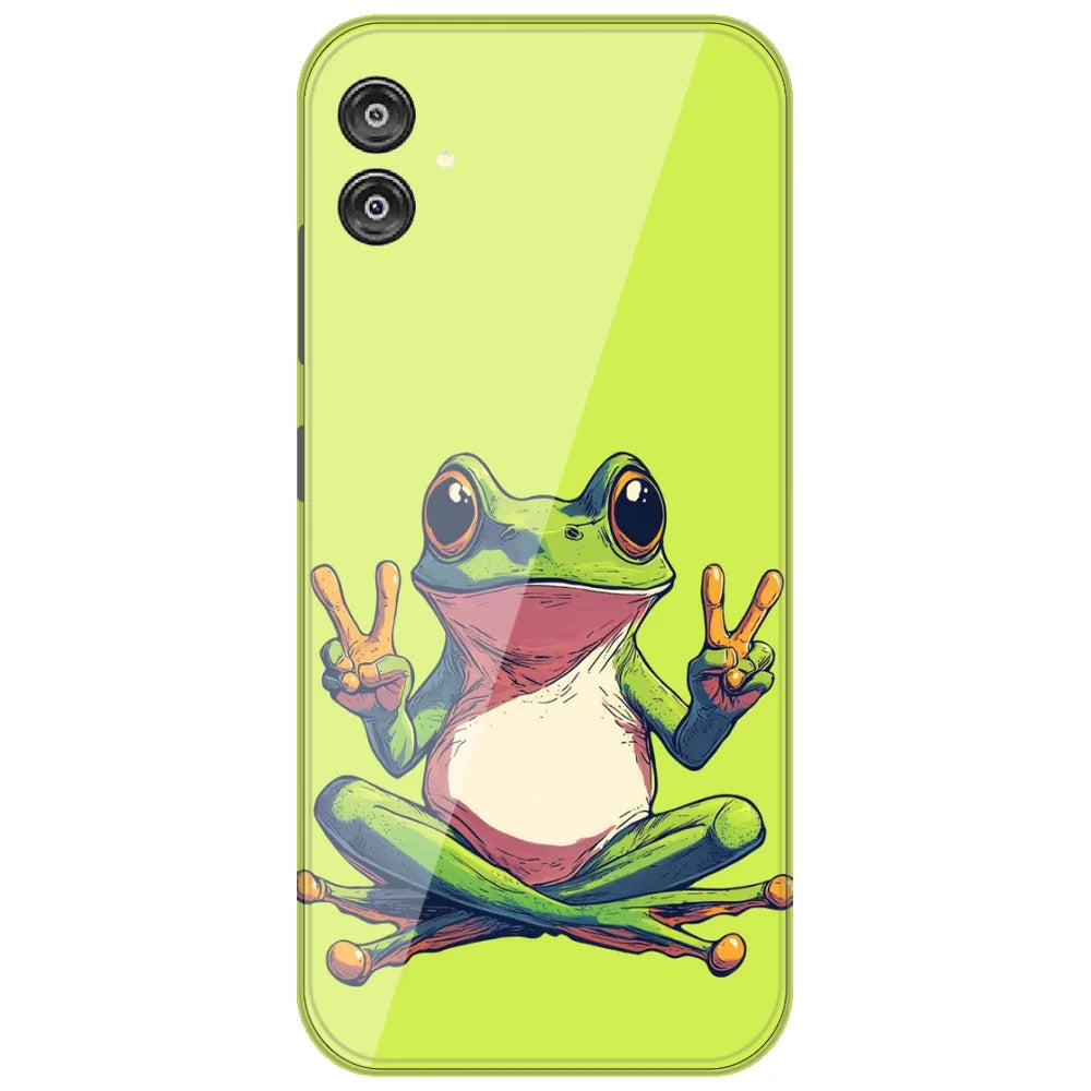 Peace Sign Frog - Printed Silicone Case for Samsung Galaxy F04
