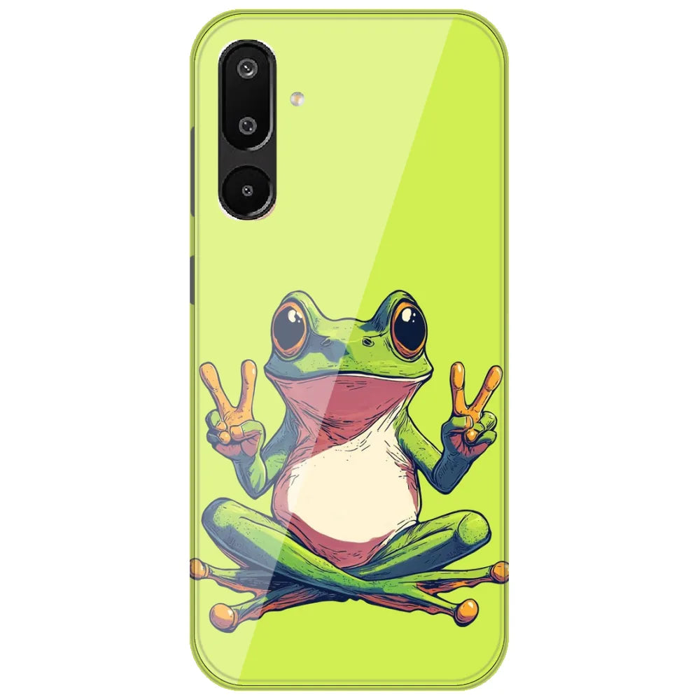 Peace Sign Frog - Printed Silicone Case for Samsung Galaxy M16
