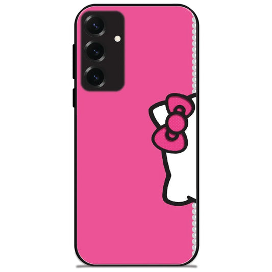 Peekaboo Kitty Pink - Glossy Metal Silicone Case for Samsung Galaxy S25 Plus