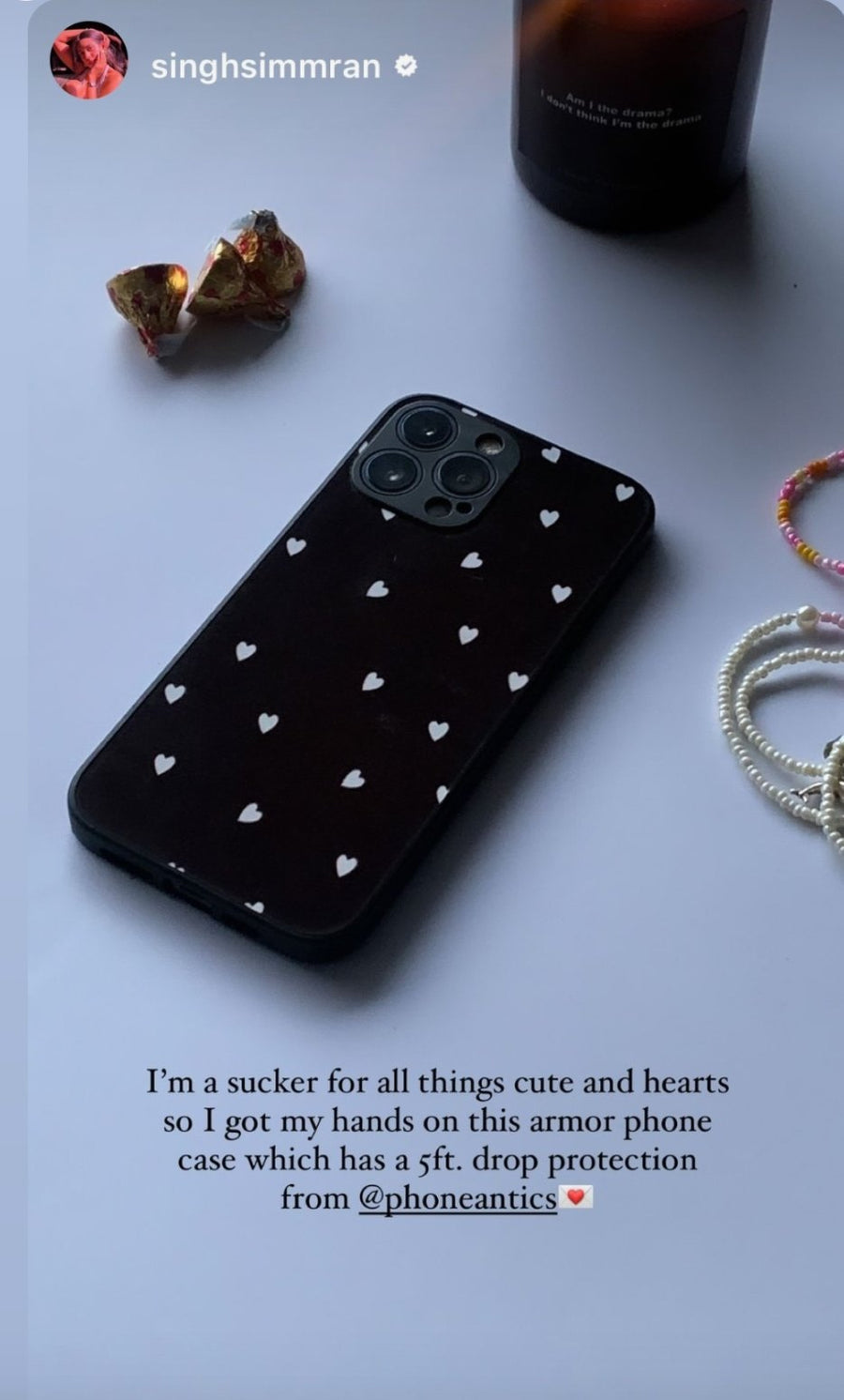 Customer @singhsimmran with their PhoneAntics case