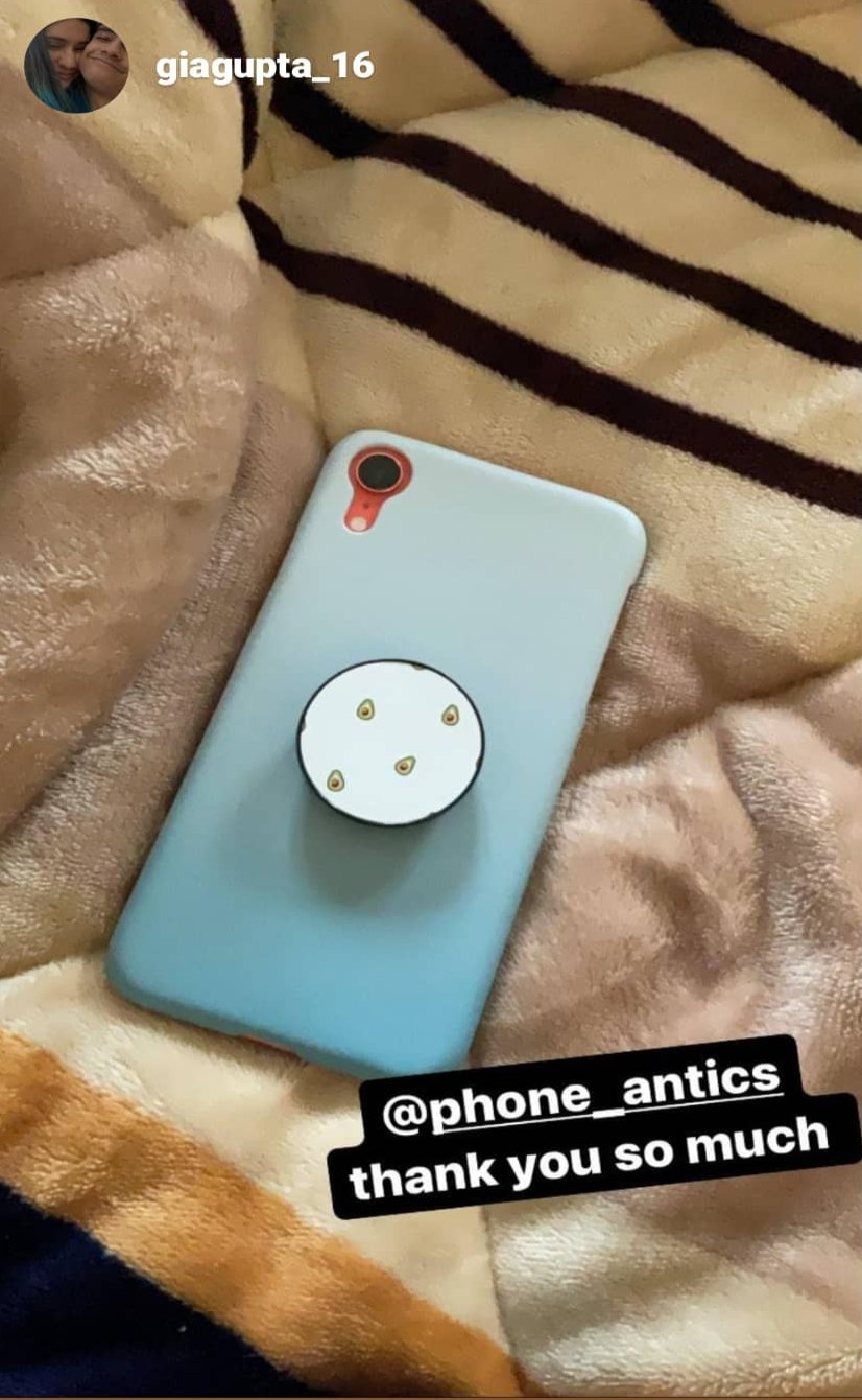 Customer @giagupta_16 with their PhoneAntics case