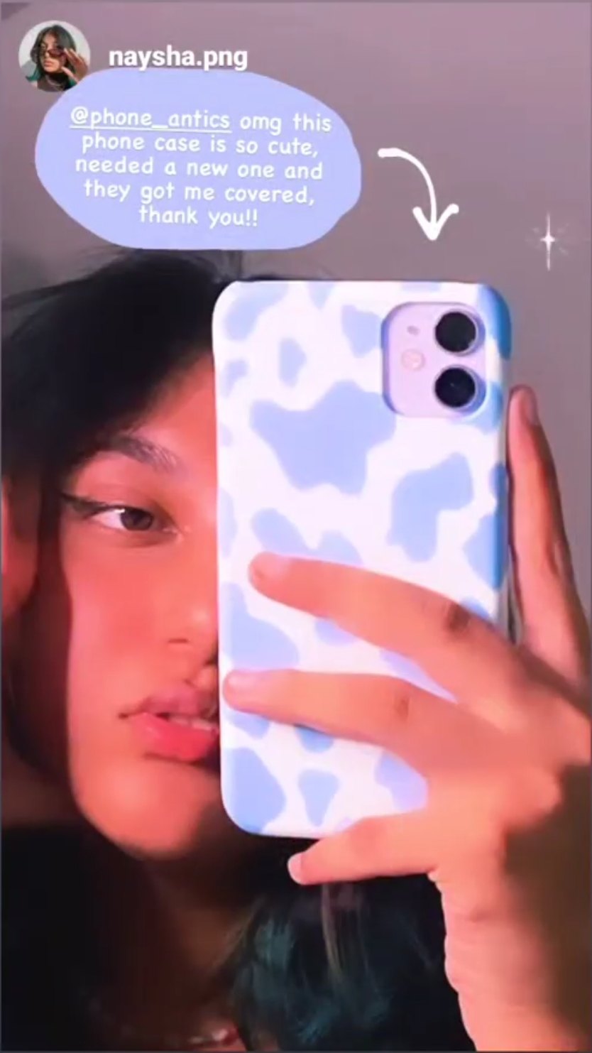 Customer @naysha.png with their PhoneAntics case