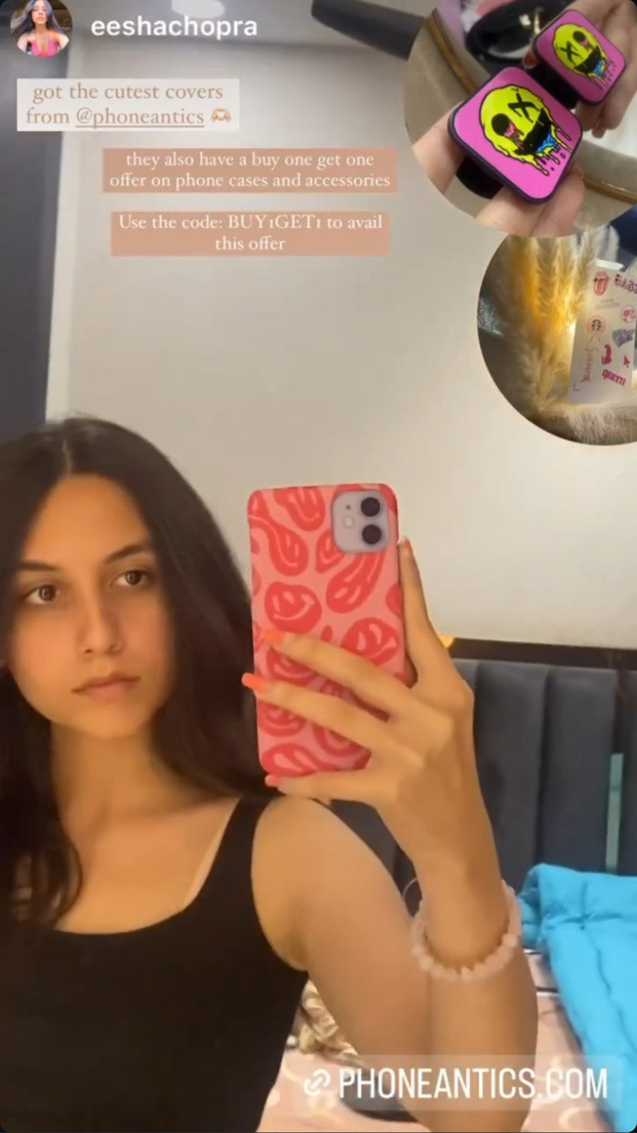 Customer @eeshachopra with their PhoneAntics case