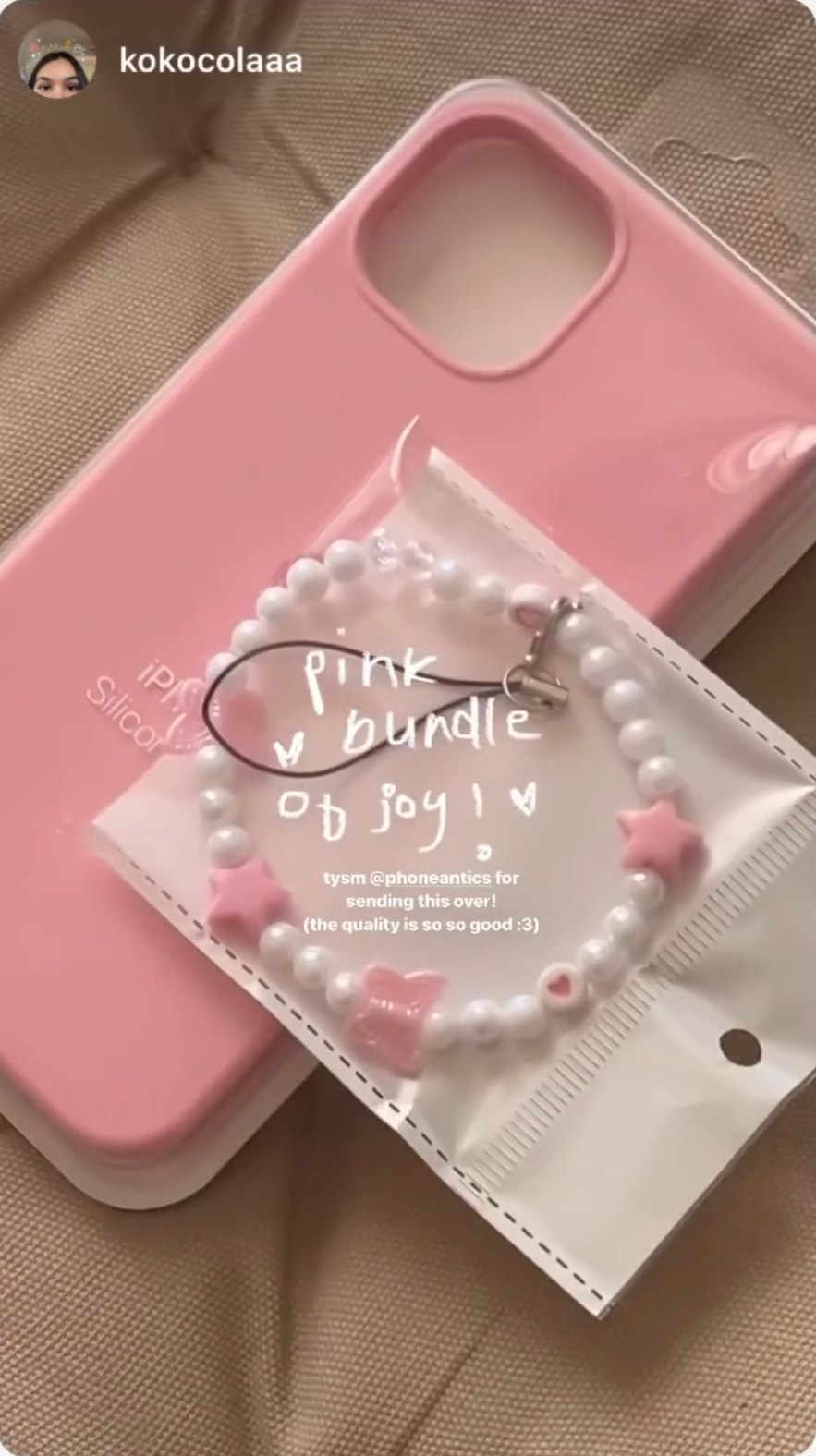Customer @kokocolaaa with their PhoneAntics case