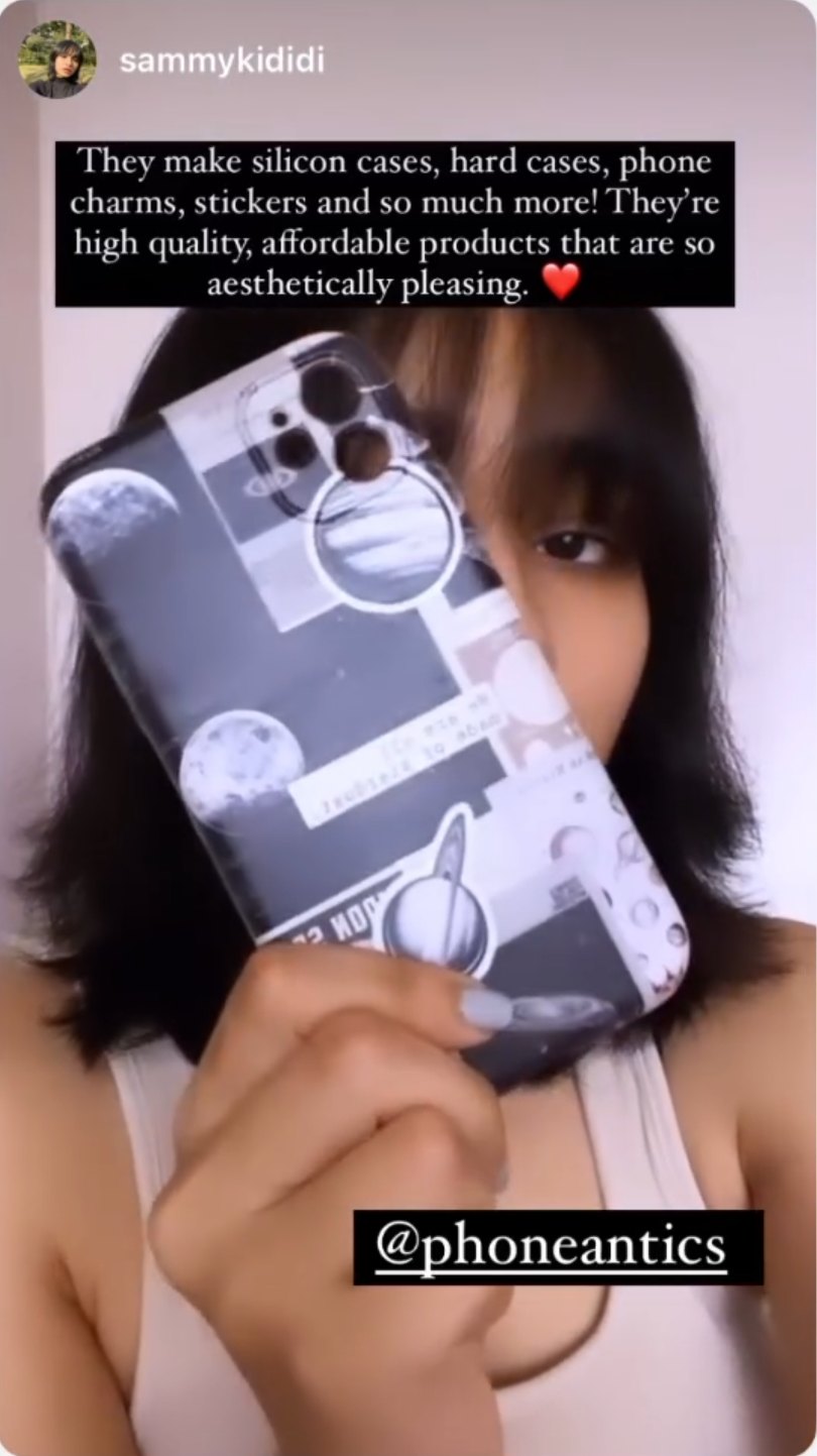 Customer @sammykididi with their PhoneAntics case