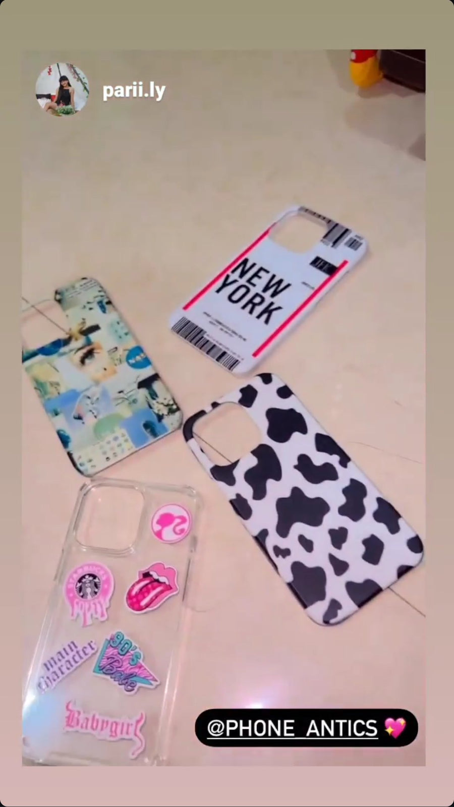 Customer @parii.ly with their PhoneAntics case