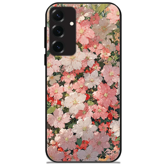 Pink Blossom Bunch - Glossy Metal Silicone Case for Samsung Galaxy S25 Plus