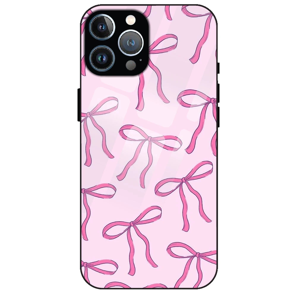 Pink Bows - Glass Case for Apple iPhone 12 Pro