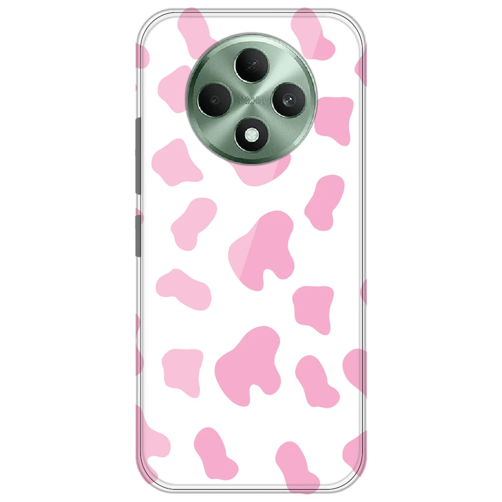 Pink Cow Print - Clear Printed Silicone Case for Oppo F27
