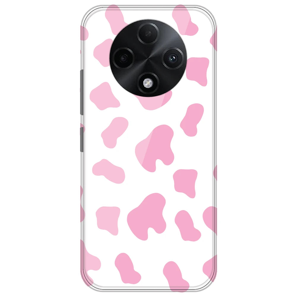 Pink Cow Print - Clear Printed Silicone Case for Oppo F27 Pro Plus