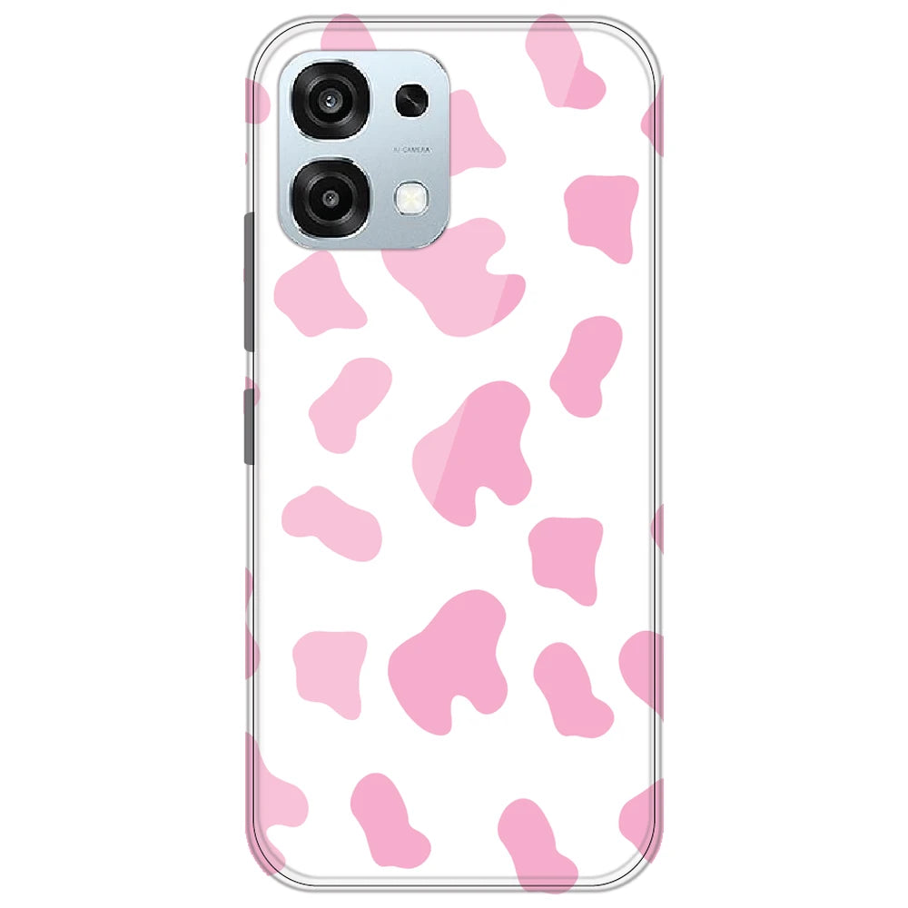 Pink Cow Print - Clear Printed Silicone Case for Oppo F31 5G