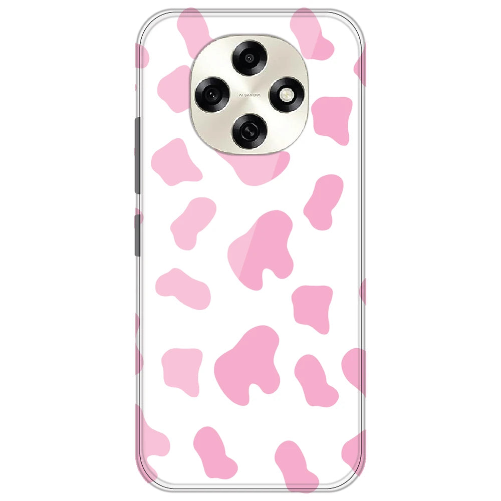 Pink Cow Print - Clear Printed Silicone Case for Oppo F31 Pro