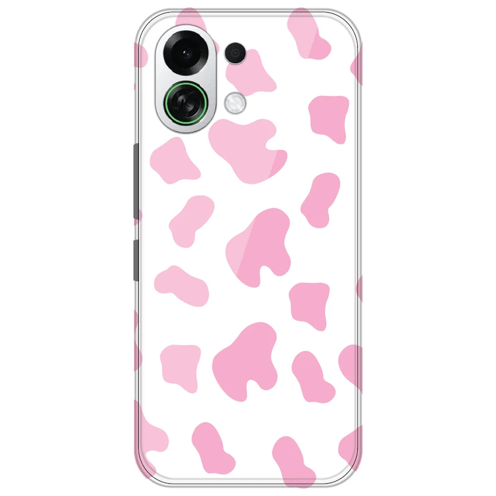 Pink Cow Print - Clear Printed Silicone Case for Oppo K13 Turbo