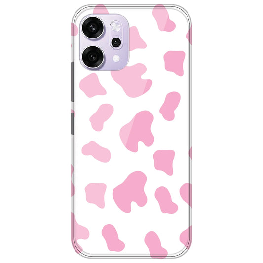 Pink Cow Print - Clear Printed Silicone Case for Oppo Reno 14 Pro
