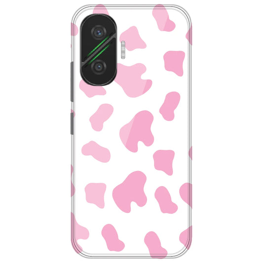 Pink Cow Print - Clear Printed Silicone Case for Poco F7