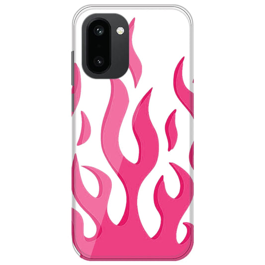 Pink Flames - Clear Printed Silicone Case for OnePlus 15R