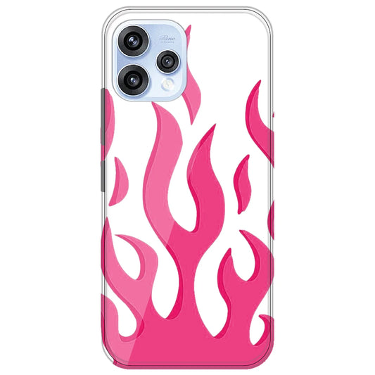 Pink Flames - Clear Printed Silicone Case for Oppo Reno 15