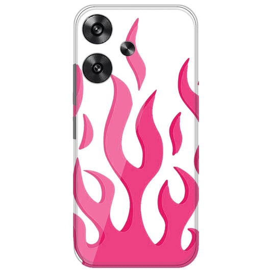 Pink Flames - Clear Printed Silicone Case for Poco F6
