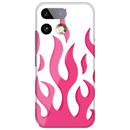 Pink Flames - Clear Printed Silicone Case for Realme 16 Pro Plus