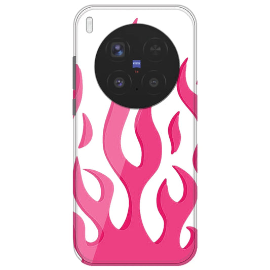 Pink Flames - Clear Printed Silicone Case for Vivo X300 Pro