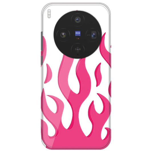 Pink Flames - Clear Printed Silicone Case for Vivo X300