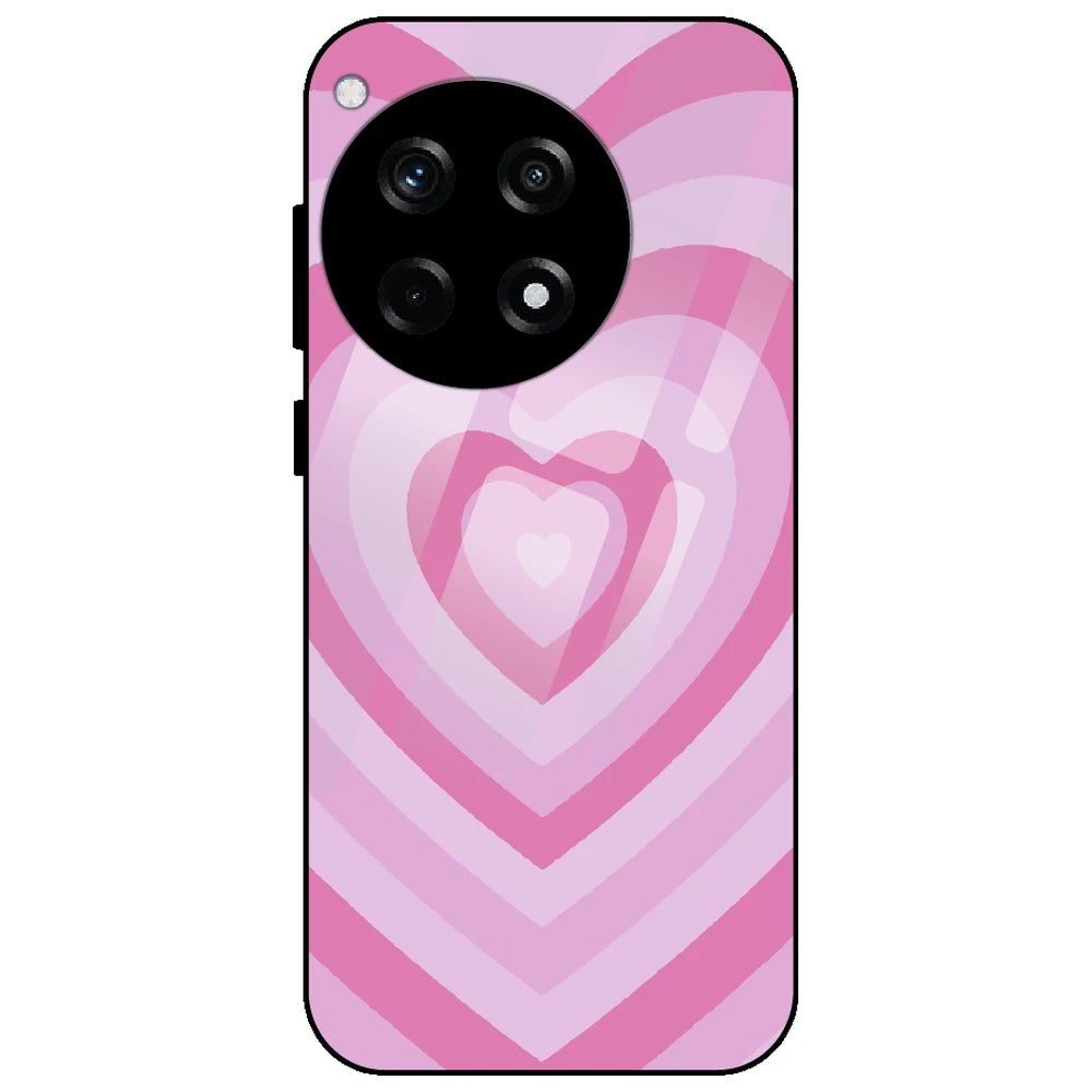 Pink Hearts - Glass Case for OnePlus 12R