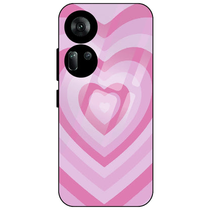 Pink Hearts - Glass Case for Oppo Reno 11