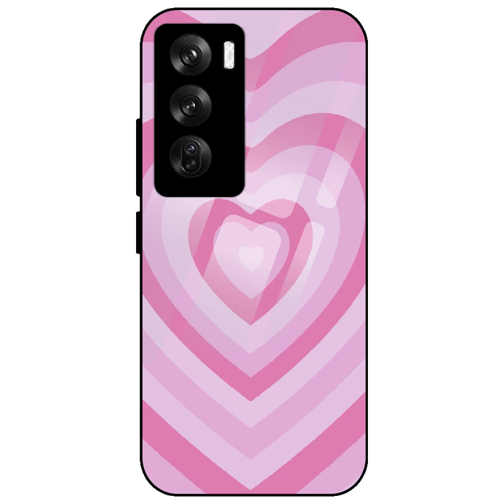 Pink Hearts - Glass Case for Oppo Reno 12 Pro