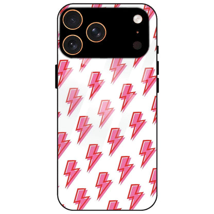 Pink Lightning Bolts - Glass Case for Apple iPhone 17 Pro