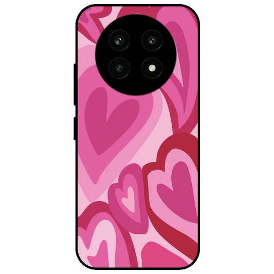 Pink Mini Hearts - Glossy Metal Silicone Case for Realme 13 Pro 5G