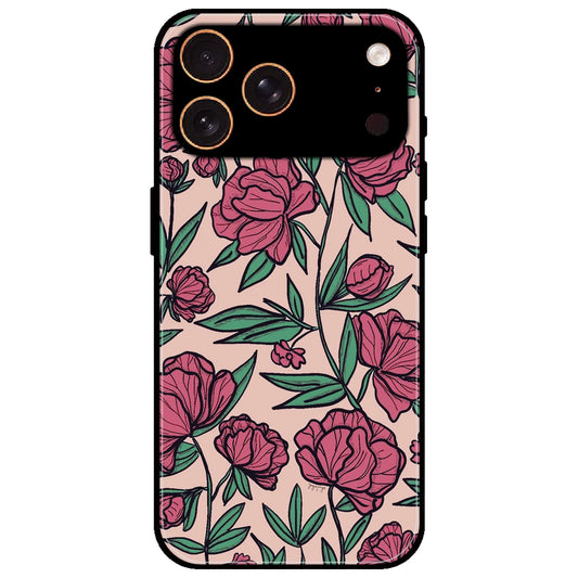 Pink Roses - Glossy Metal Silicone Case for Apple iPhone 17 Pro Max