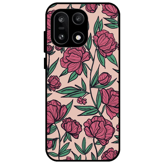 Pink Roses - Glossy Metal Silicone Case for OnePlus 15