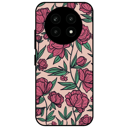 Pink Roses - Glossy Metal Silicone Case for Realme 13 Pro 5G