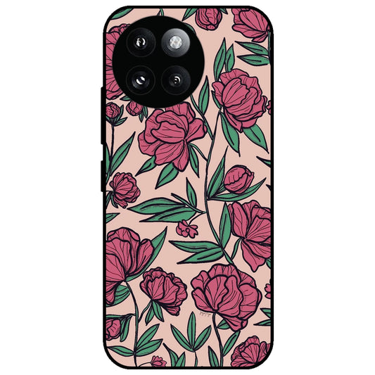 Pink Roses - Glossy Metal Silicone Case for Redmi Xiaomi 14 Civi