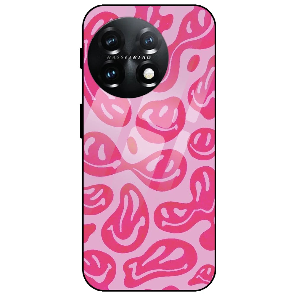Pink Smilies - Glass Case for OnePlus 11