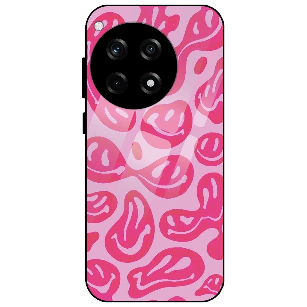 Pink Smilies - Glass Case for OnePlus 12R