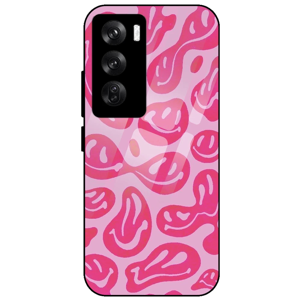 Pink Smilies - Glass Case for Oppo Reno 12 Pro
