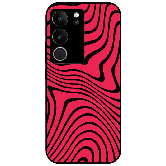 Pink Waves - Glossy Metal Silicone Case for Vivo V29 5G