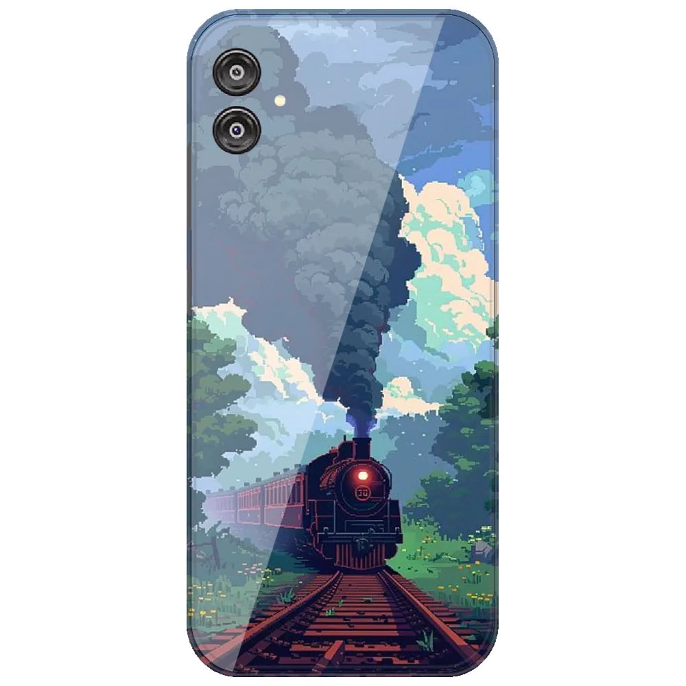 Pixel Steam Train - Printed Silicone Case for Samsung Galaxy F04