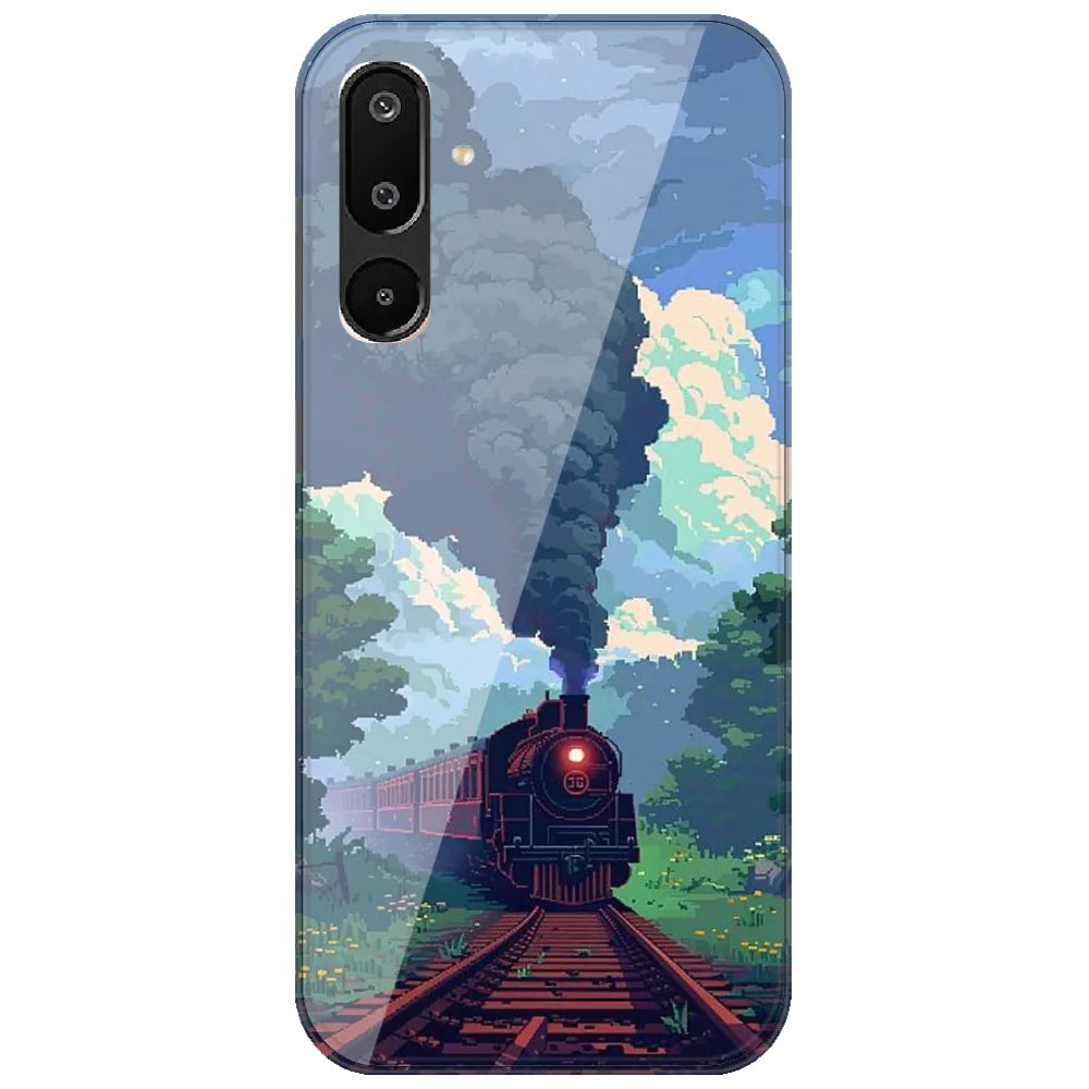Pixel Steam Train - Printed Silicone Case for Samsung Galaxy M16