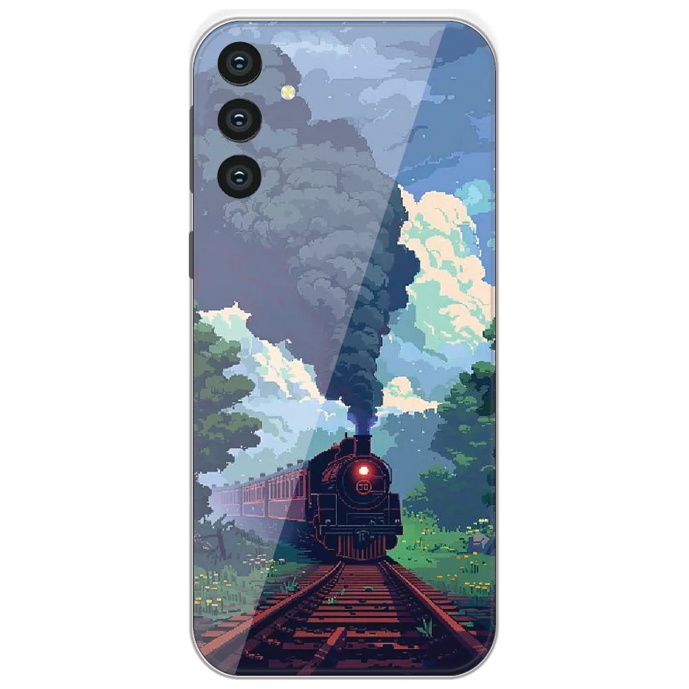 Pixel Steam Train - Printed Silicone Case for Samsung Galaxy S24