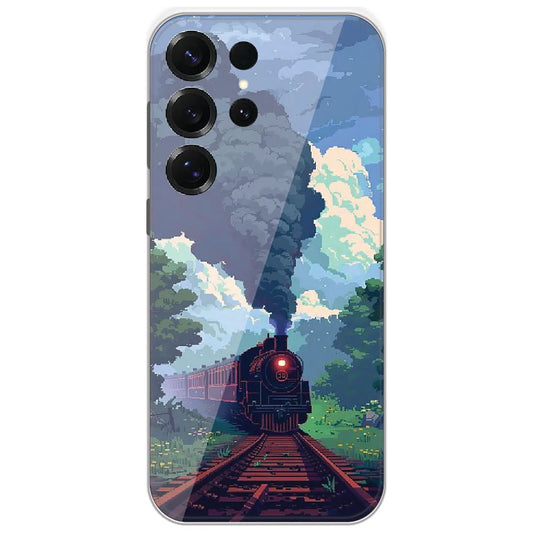 Pixel Steam Train - Printed Silicone Case for Samsung Galaxy S25 Ultra