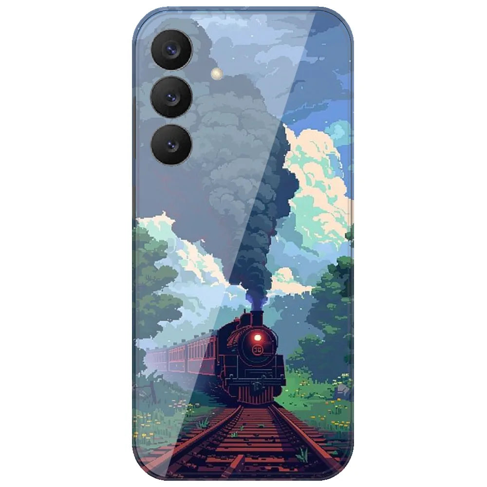 Pixel Steam Train - Printed Silicone Case for Samsung Galaxy S26