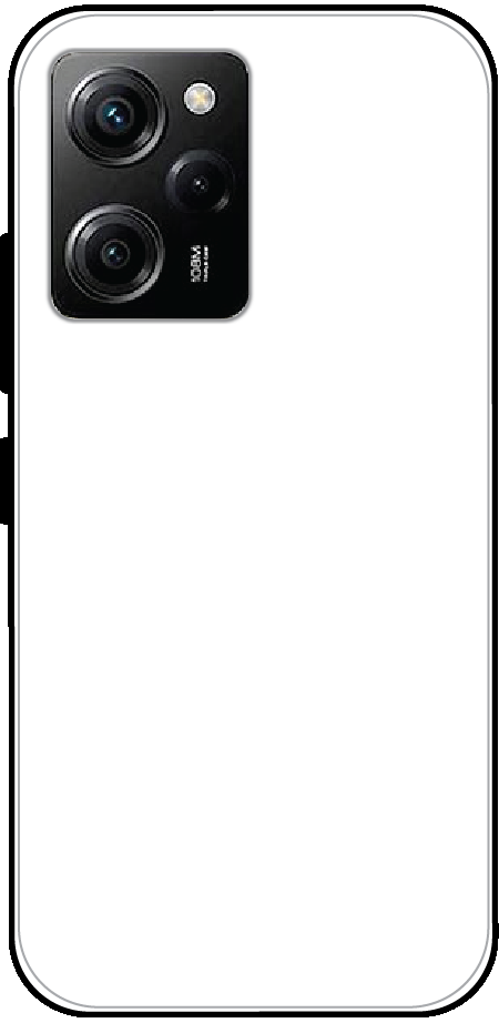 Poco X5 Pro back cover mockup - customisable glossy metal silicone case