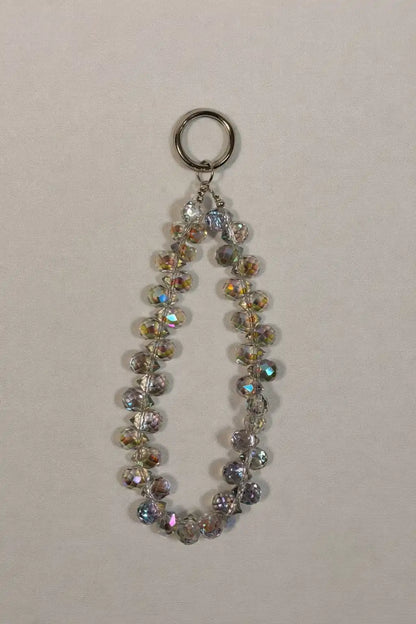 Premium Crystal Phone Charm - Silver