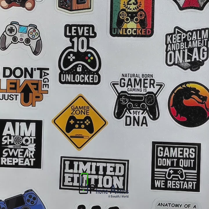 Phone Antics sticker pack video showing vinyl stickers applied on a phone
