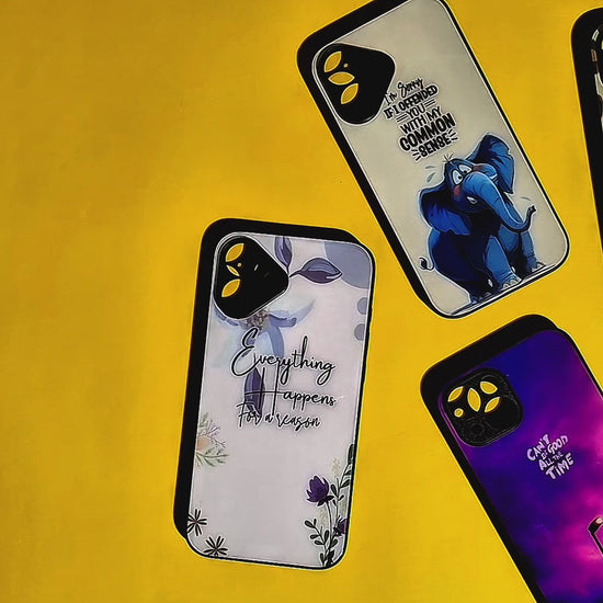 Phone Antics glass phone case video showing the glossy printed back, fit and edge protection